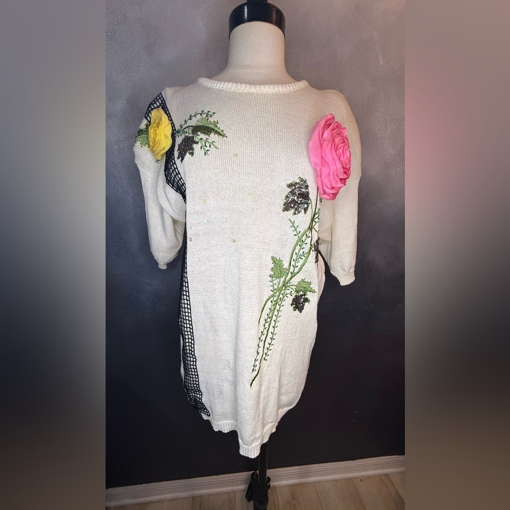 Vintage Lacy Afternoon by Shell Kepler long knit shirt 🌸